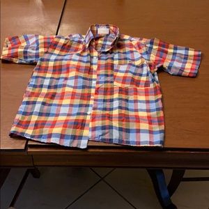 Colorful short sleeve button down collared shirt